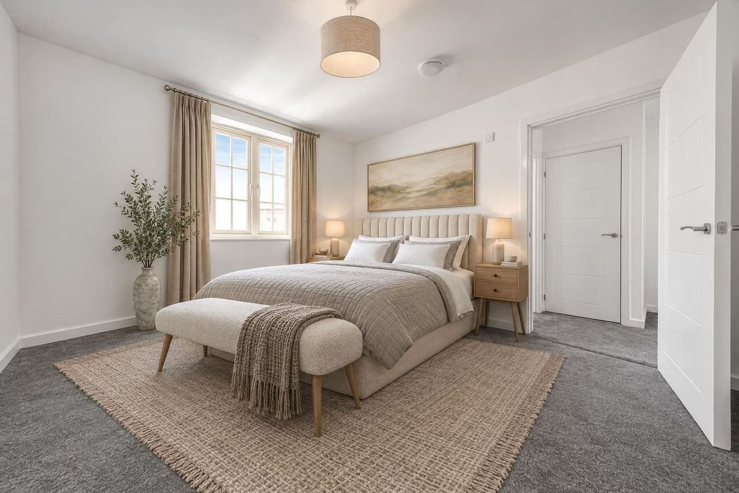 Mid-Century Modern · bedroom, staged